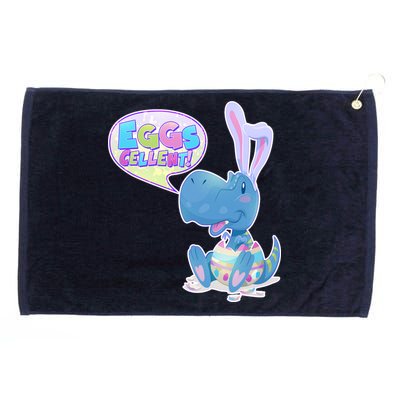 EGGS-Cellent! Cute Easter T-Rex Grommeted Golf Towel