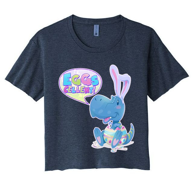 EGGS-Cellent! Cute Easter T-Rex Crop Top