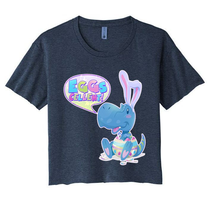 EGGS-Cellent! Cute Easter T-Rex Crop Top