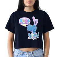 EGGS-Cellent! Cute Easter T-Rex Crop Top