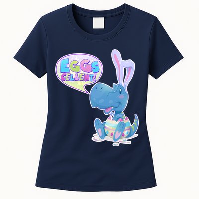 EGGS-Cellent! Cute Easter T-Rex Womens T-Shirt