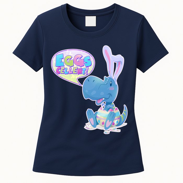 EGGS-Cellent! Cute Easter T-Rex Womens T-Shirt