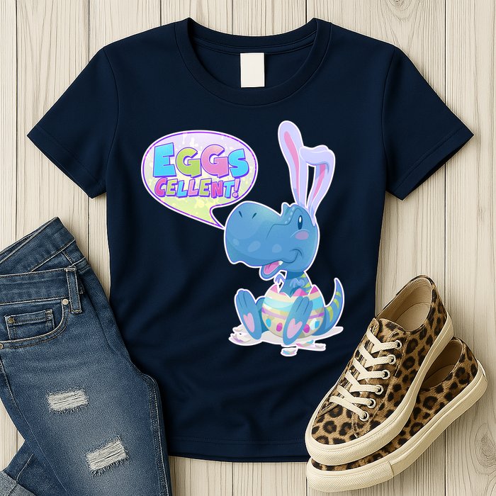 EGGS-Cellent! Cute Easter T-Rex Womens T-Shirt