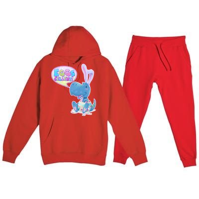 EGGS-Cellent! Cute Easter T-Rex Premium Hooded Sweatsuit Set