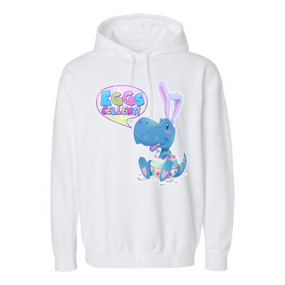 EGGS-Cellent! Cute Easter T-Rex Garment-Dyed Fleece Hoodie