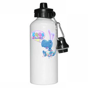 EGGS-Cellent! Cute Easter T-Rex Aluminum Water Bottle 