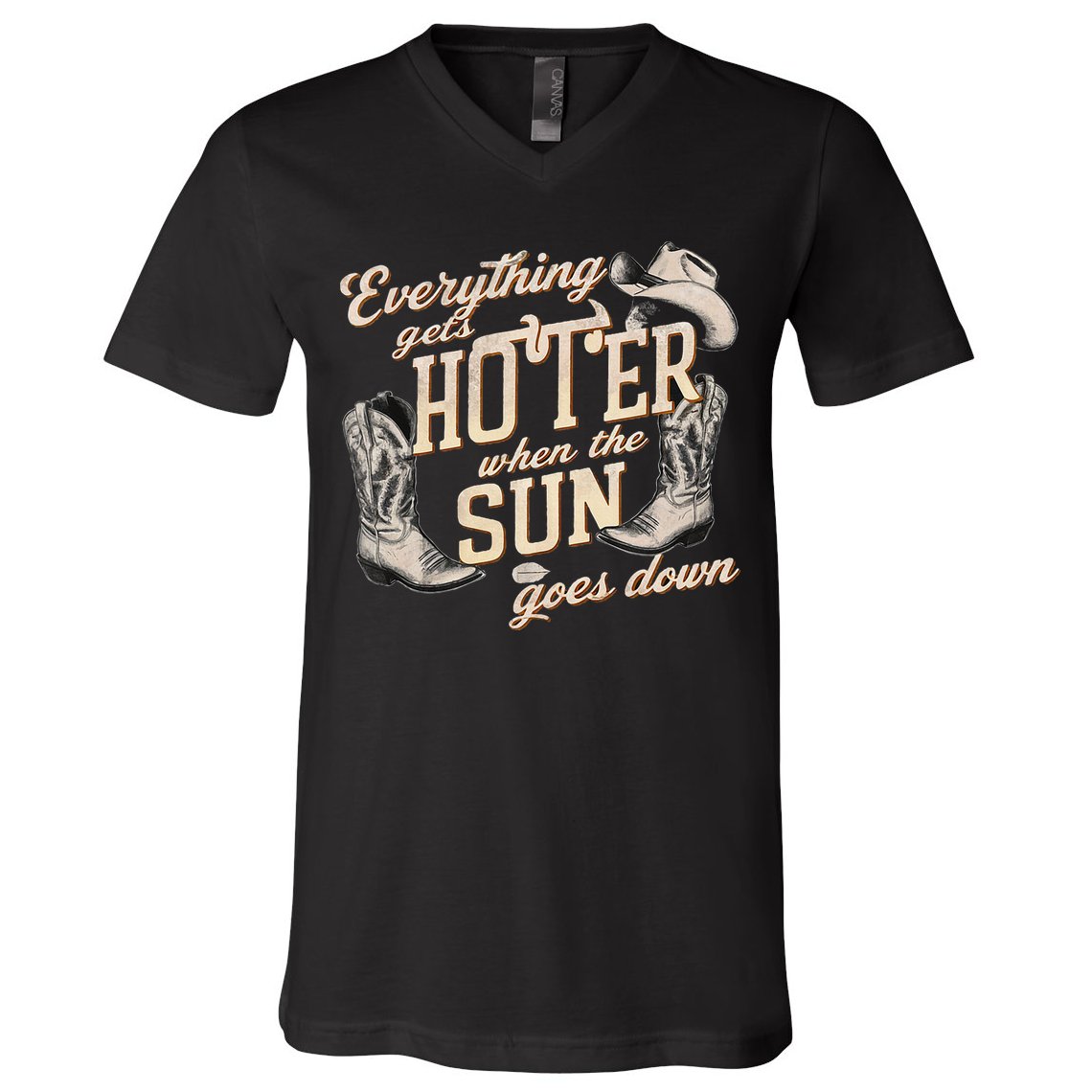 Everything Gets Hotter When The Sun Goes Down Country Music V-Neck T-Shirt