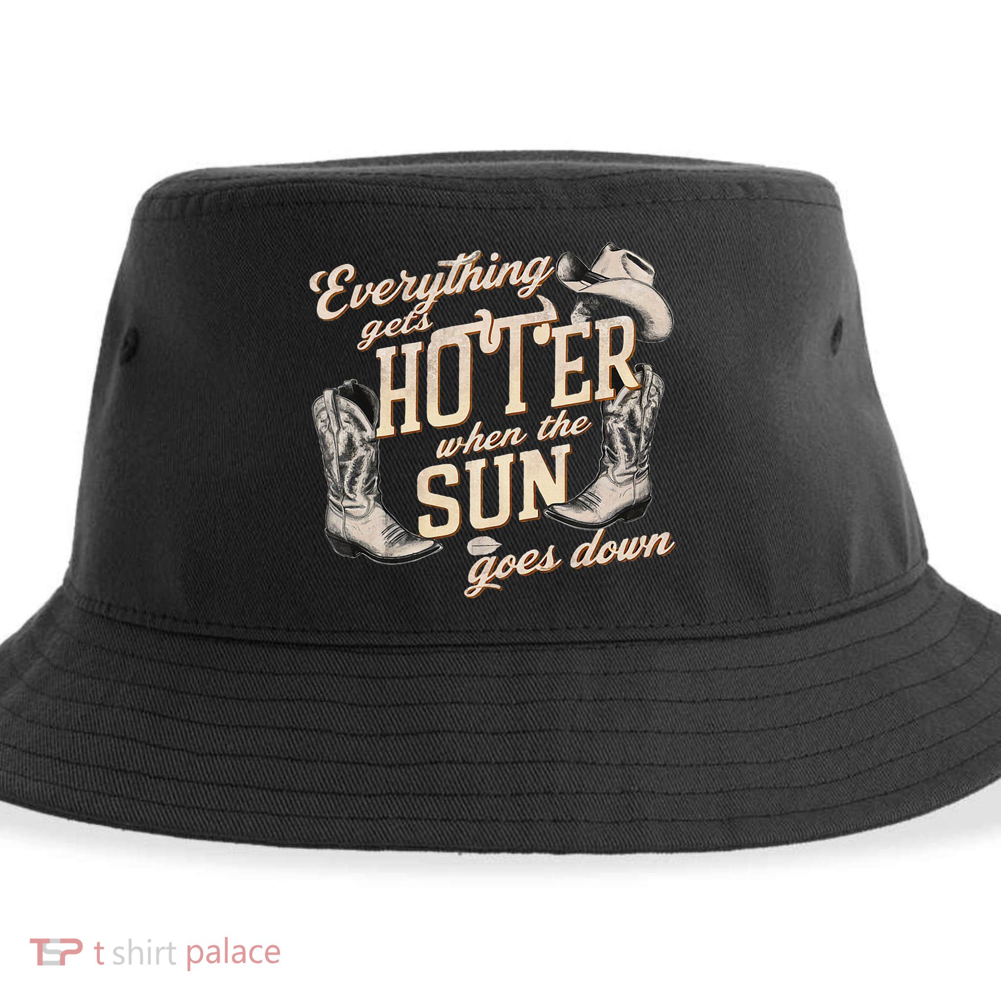 Everything Gets Hotter When The Sun Goes Down Country Music Sustainable Bucket Hat