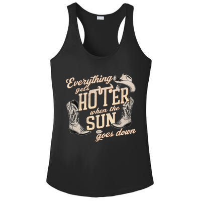 Everything Gets Hotter When The Sun Goes Down Country Music Ladies PosiCharge Competitor Racerback Tank