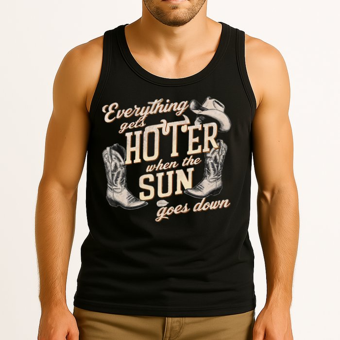 Everything Gets Hotter When The Sun Goes Down Country Music Tank Top