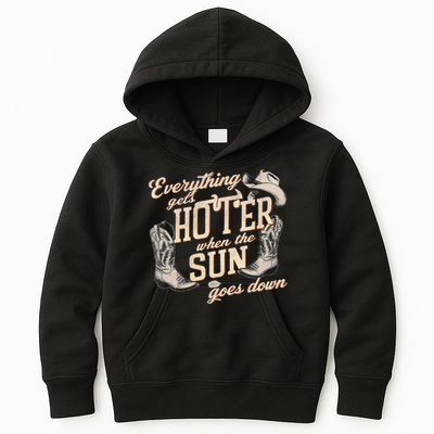 Everything Gets Hotter When The Sun Goes Down Country Music Kids Hoodie