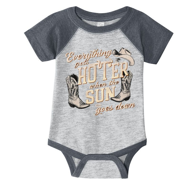 Everything Gets Hotter When The Sun Goes Down Country Music Infant Baby Jersey Bodysuit