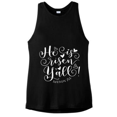 Easter Gifts He Is Risen Y'all Matthew 286 Ladies PosiCharge Tri-Blend Wicking Tank