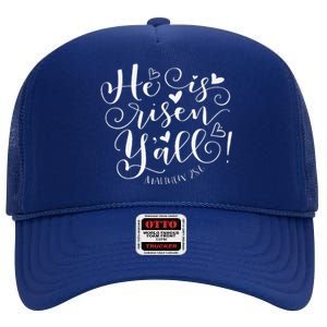 Easter Gifts He Is Risen Y'all Matthew 286 High Crown Mesh Back Trucker Hat