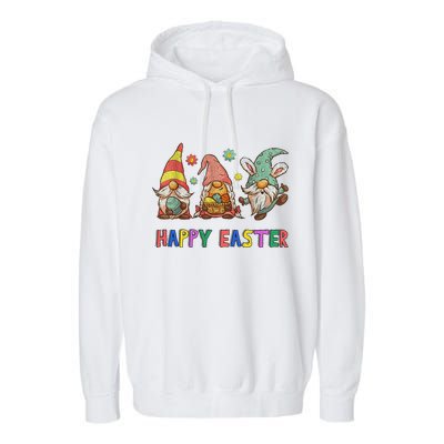 Easter Gnomes Happy Easter Eggs Garment-Dyed Fleece Hoodie