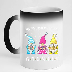 Easter Gnome Happy Easter With My Gnomies 11oz Black Color Changing Mug