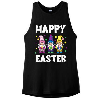 Easter Gnomes Happy Easter Egg Hunt Cute Ladies PosiCharge Tri-Blend Wicking Tank