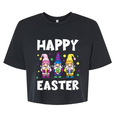 Easter Gnomes Happy Easter Egg Hunt Cute Bella+Canvas Jersey Crop Tee