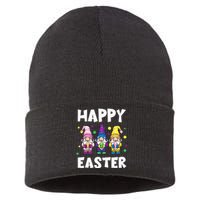 Easter Gnomes Happy Easter Egg Hunt Cute Sustainable Knit Beanie