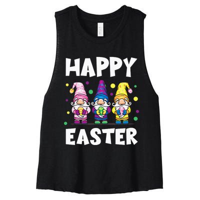 Easter Gnomes Happy Easter Egg Hunt Cute Women's Racerback Cropped Tank