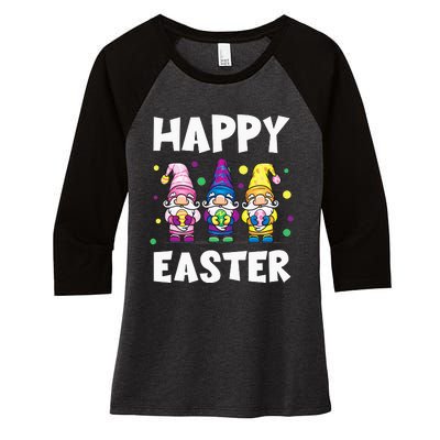 Easter Gnomes Happy Easter Egg Hunt Cute Women's Tri-Blend 3/4-Sleeve Raglan Shirt