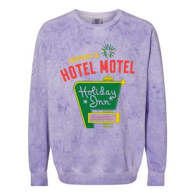 Everybody Go Hotel Motel Holiday Colorblast Crewneck Sweatshirt