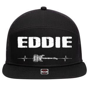 Eddie Guitar Heartbeat Music Guitarist 7 Panel Mesh Trucker Snapback Hat