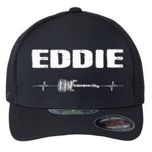 Eddie Guitar Heartbeat Music Guitarist Flexfit Unipanel Trucker Cap