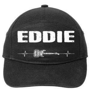 Eddie Guitar Heartbeat Music Guitarist 7-Panel Snapback Hat