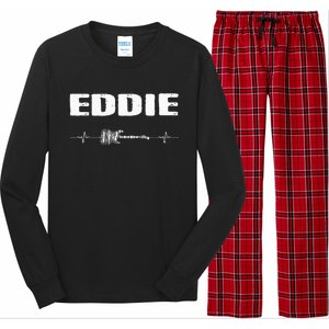 Eddie Guitar Heartbeat Music Guitarist Long Sleeve Pajama Set