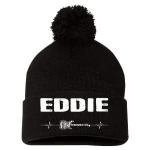 Eddie Guitar Heartbeat Music Guitarist Pom Pom 12in Knit Beanie