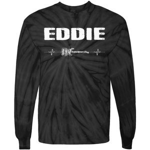 Eddie Guitar Heartbeat Music Guitarist Tie-Dye Long Sleeve Shirt