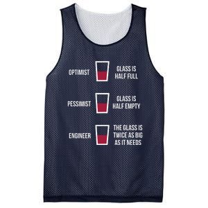 Engineer Glass Half Full Funny Engineering Joke Mesh Reversible Basketball Jersey Tank