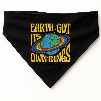 Earth Got It's Own Rings Pride Month Planet USA-Made Doggie Bandana