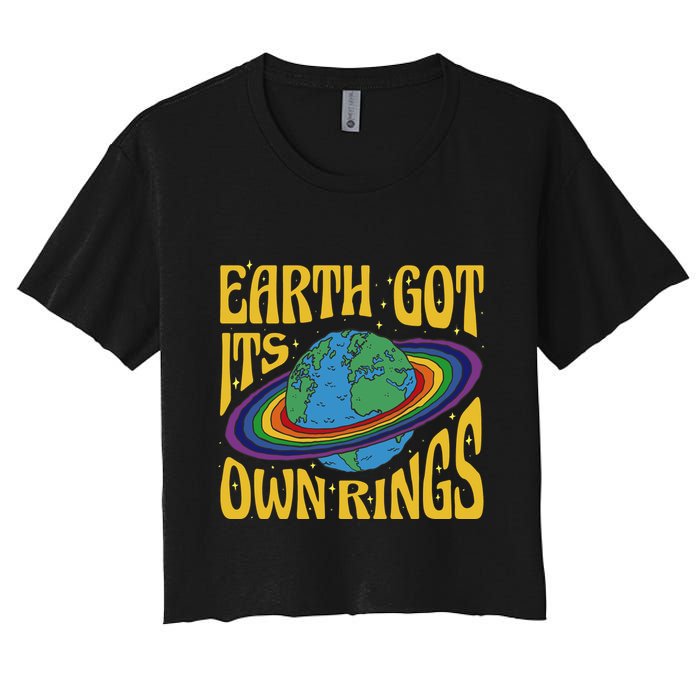 Earth Got It's Own Rings Pride Month Planet Crop Top