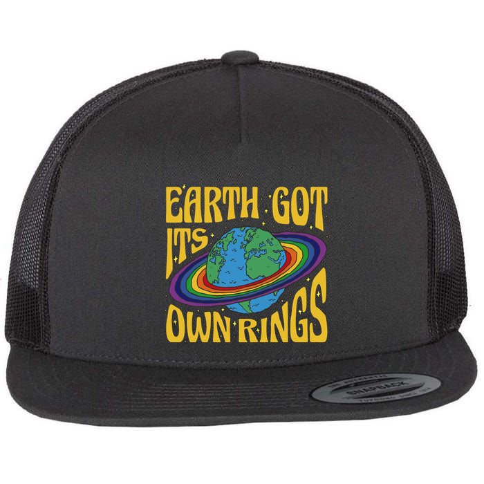 Earth Got It's Own Rings Pride Month Planet Flatbill Hat