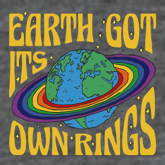 Earth Got It's Own Rings Pride Month Planet Flatbill Hat