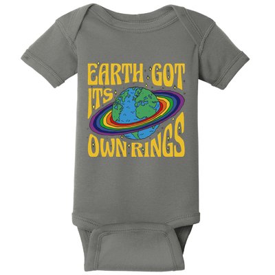 Earth Got It's Own Rings Pride Month Planet Baby Bodysuit