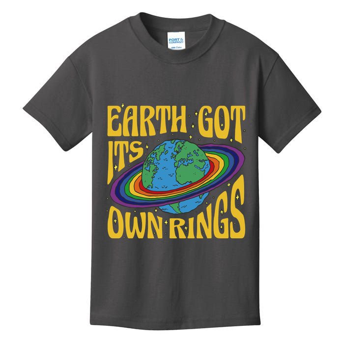 Earth Got It's Own Rings Pride Month Planet Kids T-Shirt
