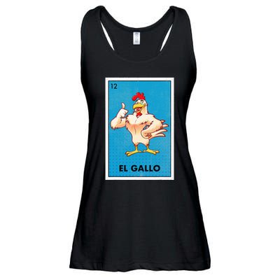 El Gallo Lottery Tradicional Vintage Rooster Ladies Essential Flowy Tank