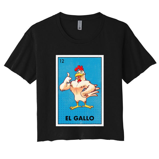 El Gallo Lottery Tradicional Vintage Rooster Crop Top