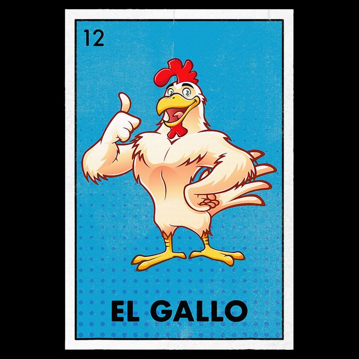 El Gallo Lottery Tradicional Vintage Rooster Womens T-Shirt