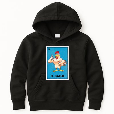 El Gallo Lottery Tradicional Vintage Rooster Kids Hoodie