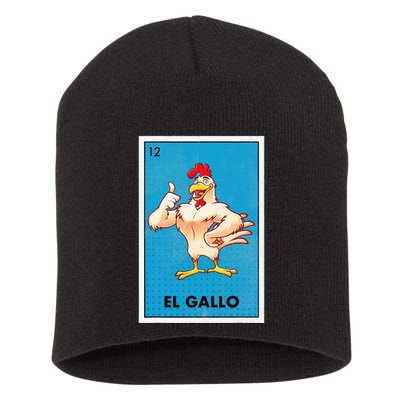 El Gallo Lottery Tradicional Vintage Rooster Short Acrylic Beanie