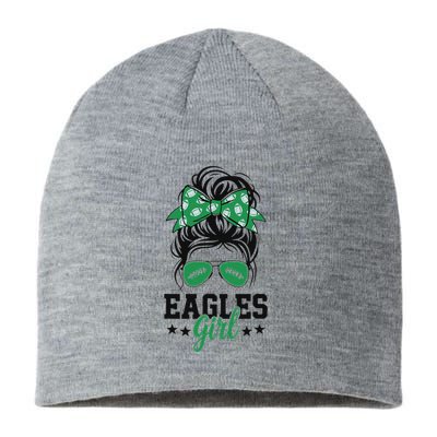 Eagles Girl Messy Bun Sustainable Beanie