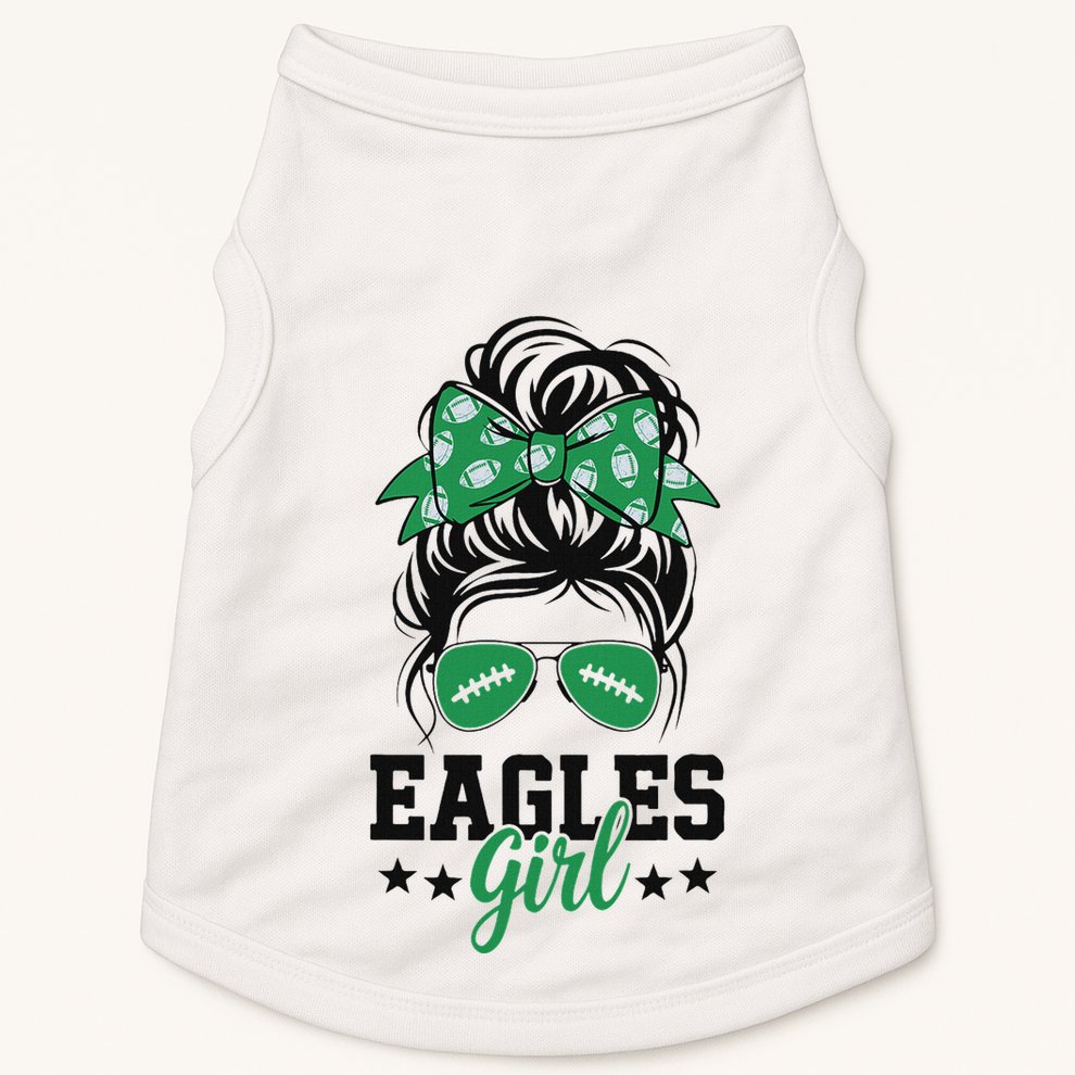 Eagles Girl Messy Bun Doggie Tank