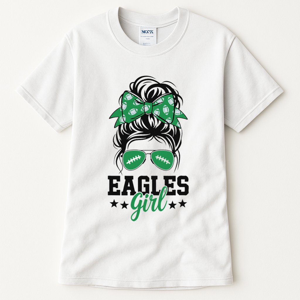 Eagles Girl Messy Bun Tall T-Shirt