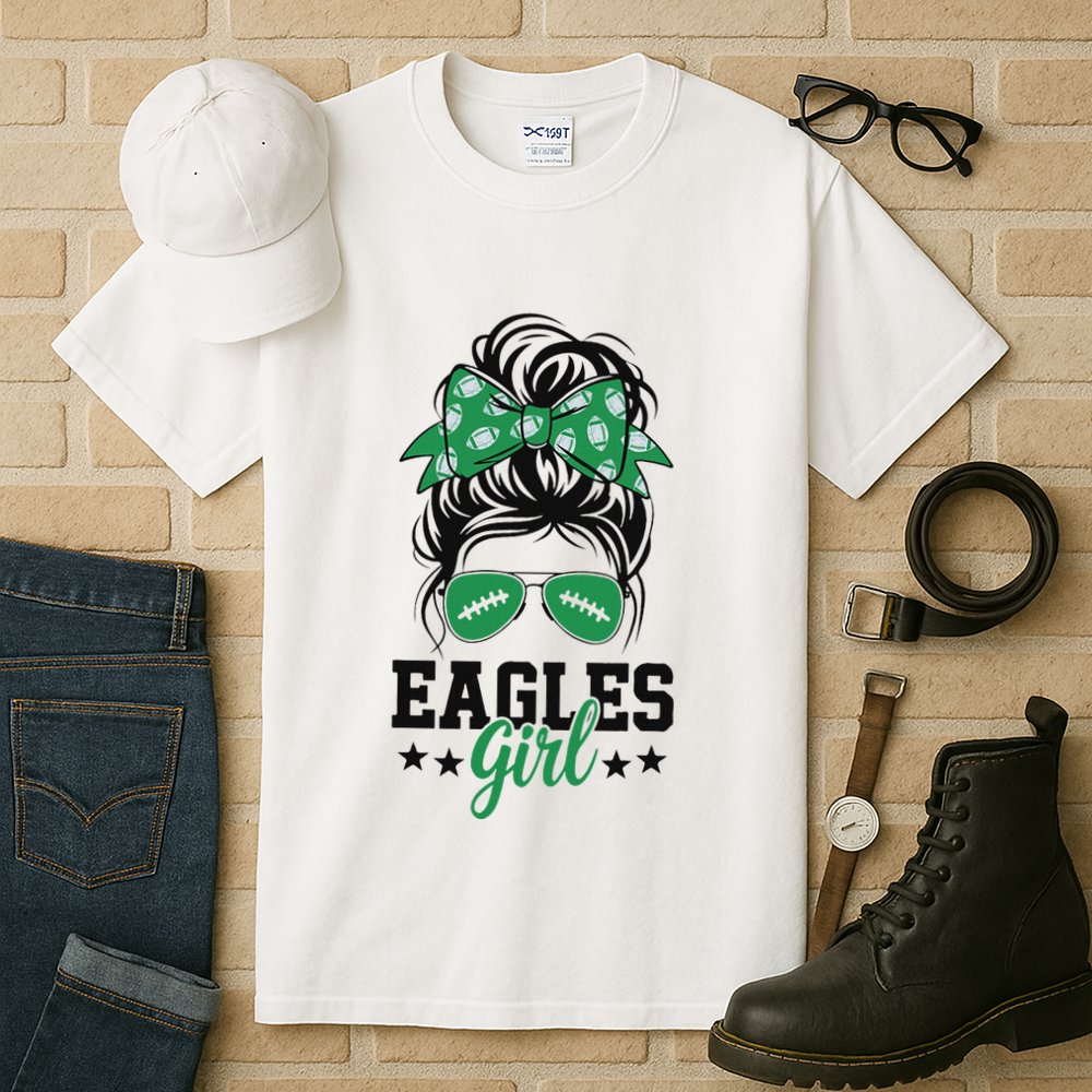 Eagles Girl Messy Bun Tall T-Shirt