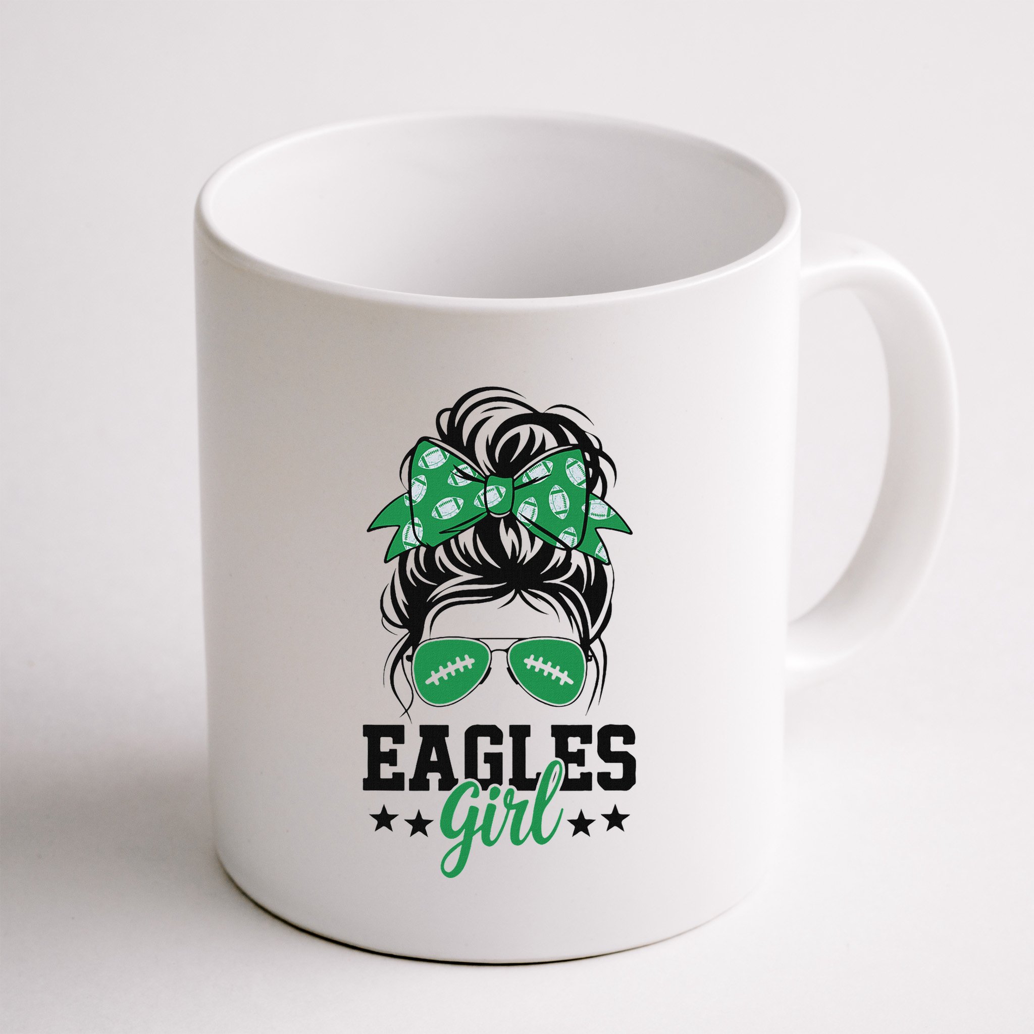 Eagles Girl Messy Bun Mug