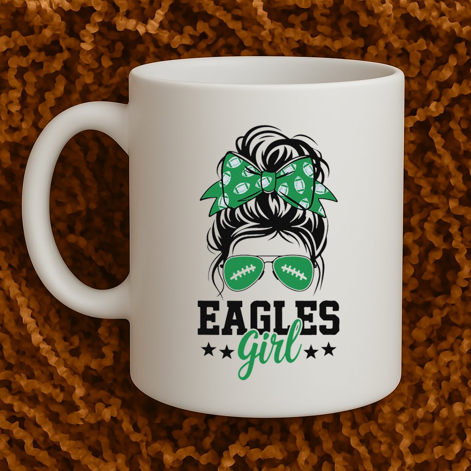 Eagles Girl Messy Bun Mug